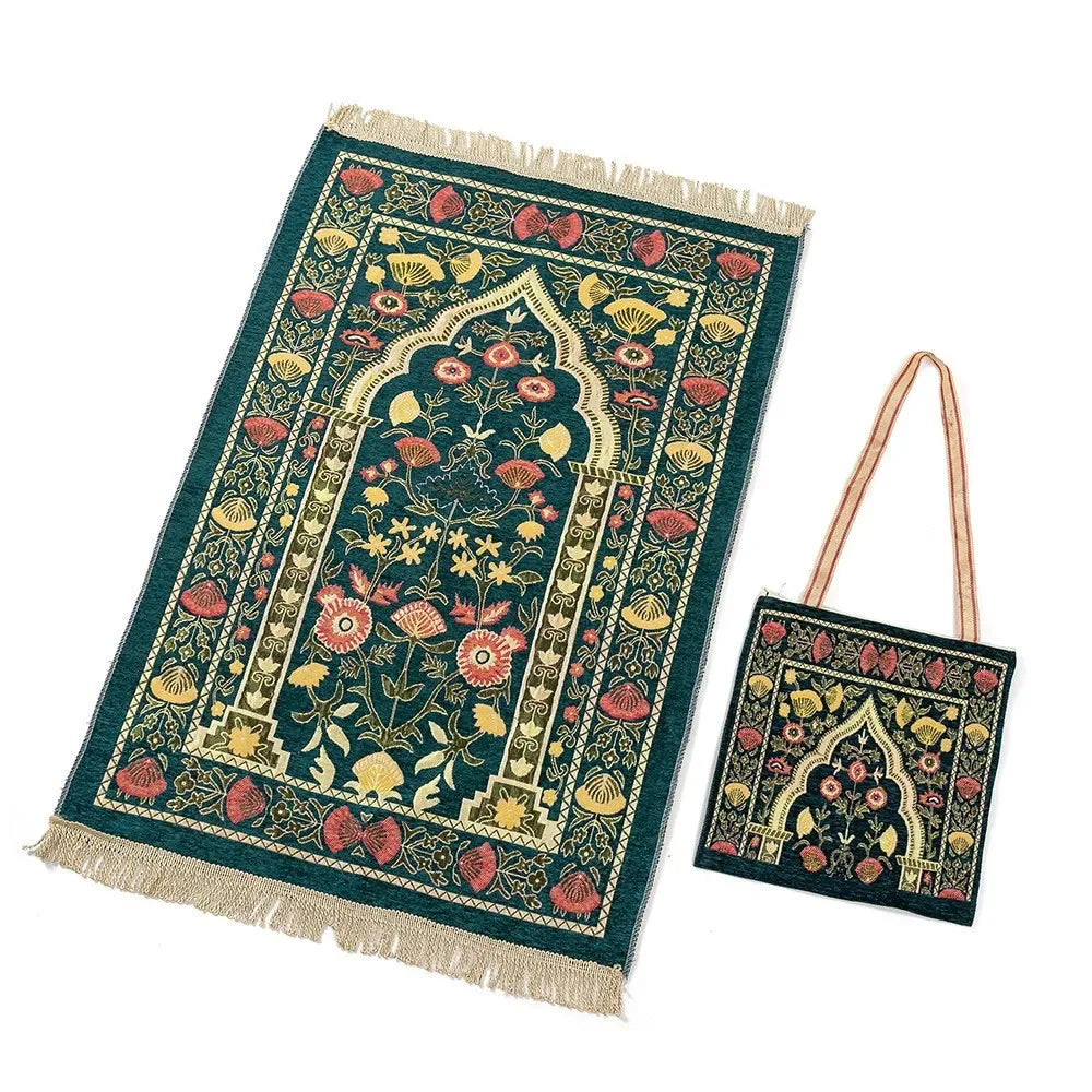 1pc Muslim Worship Mat with Storage Bag