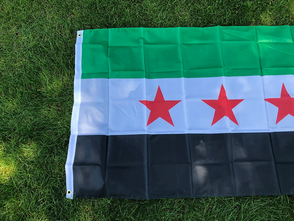 SKY FLAG Syria flag 90*150cm The Syrian Arab Republic Syrian three star flag Banner Hanging Home Decoration flags