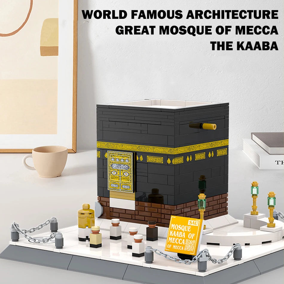 MOC World Famous Architecture Mecca Mosque Kaaba Model Street View Building Blocks Construction Assembly Bricks Toys Kids Gifts