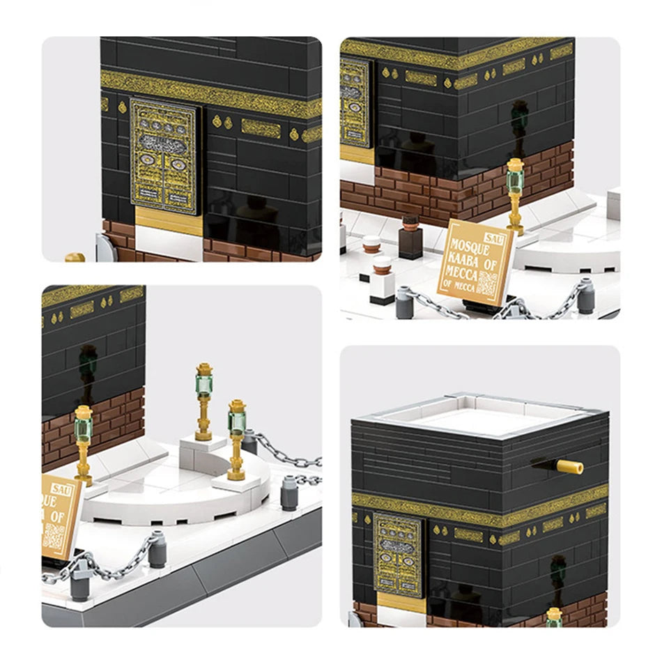 MOC World Famous Architecture Mecca Mosque Kaaba Model Street View Building Blocks Construction Assembly Bricks Toys Kids Gifts