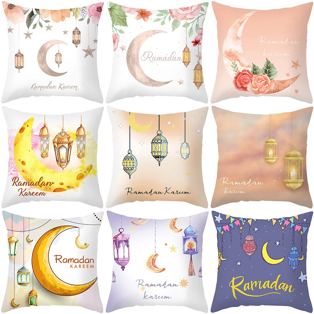 EID Mubarak Decor Cushion Cover Aid Ramadan Decorations 2024 Islamic Muslim Decor Ramadan Kareem EID Al Adha Ramada Pillowcase