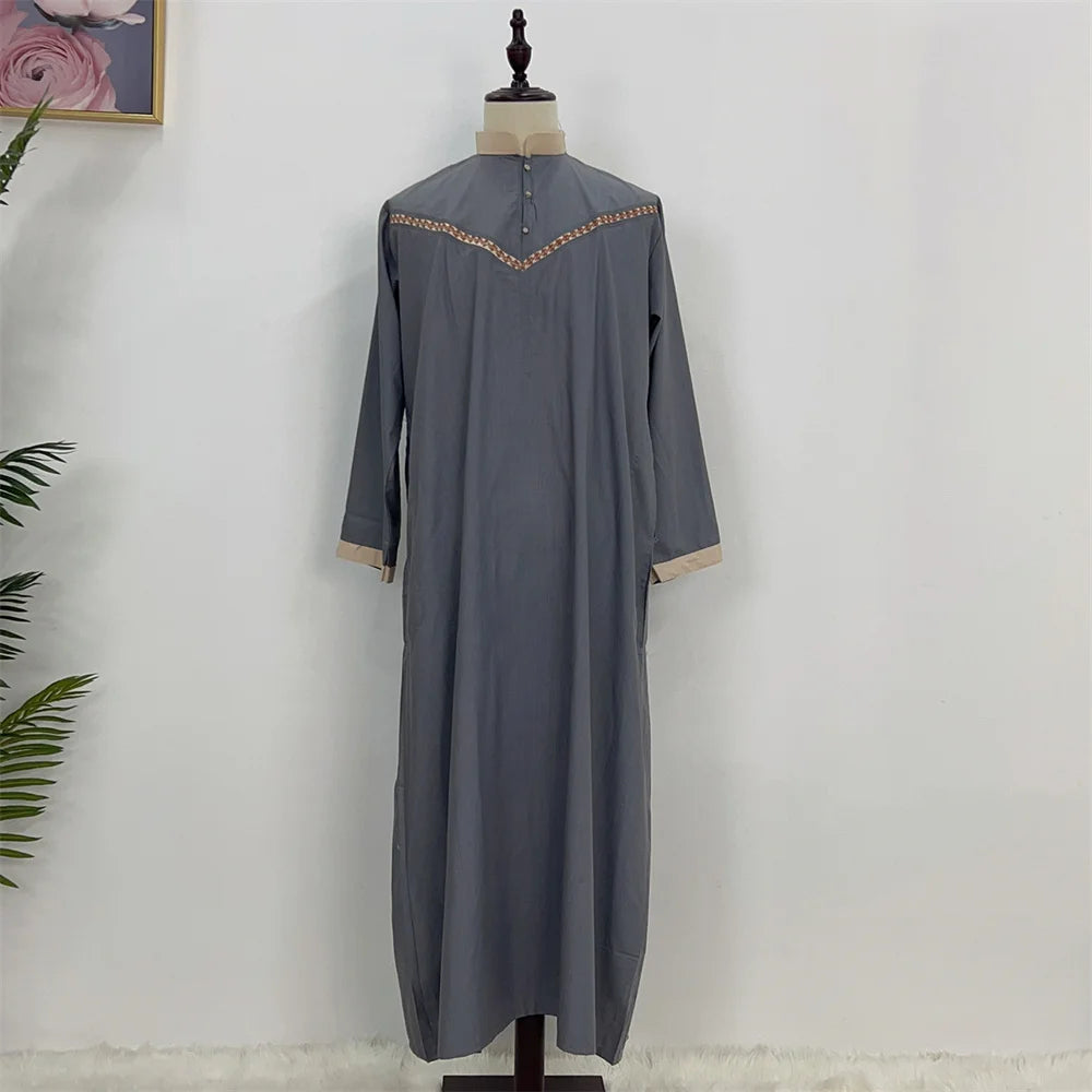 New Eid Ramadan Black Abaya Arabic Saudi Pakistan Kurta Muslim Abayas For Men Kaftan Dresses Caftan Marocain T-shirt Dress Tunic