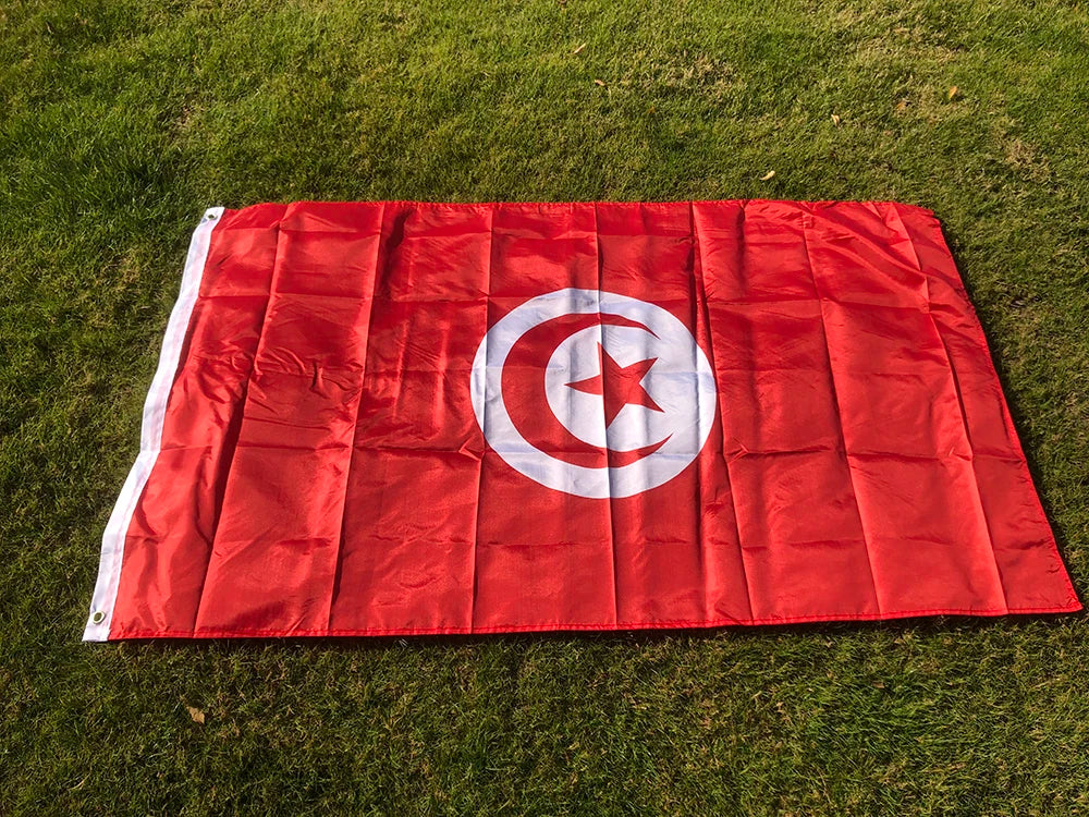 Tunisia flag 90x150cm Tunisie Flag Home Decorative Flags Banners 3x5 Feet National Flag Polyester outdoor Hanging Flying Flag