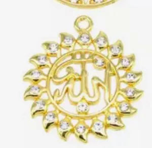 6pcs Arabian Lady Golden Muslim Islamic God Allah Charm Pendant Necklace Accessories Jewelry Ramadan DIY Gift