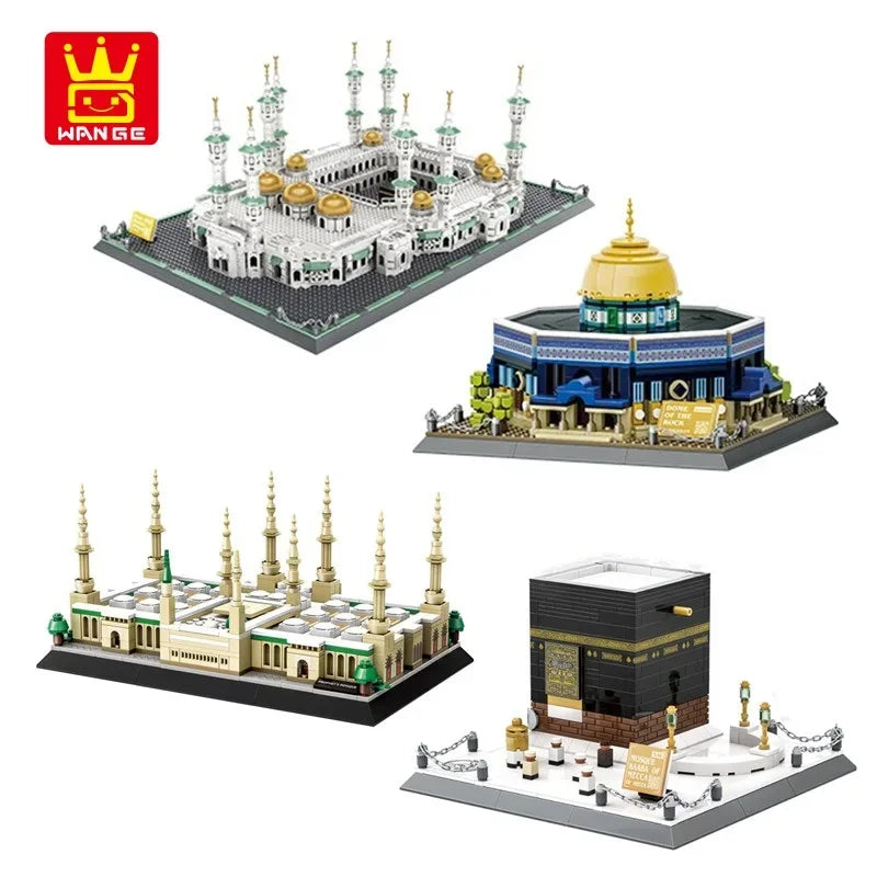 Wange Blocks Architecture Building Bricks Landmark MOC City House MOSQUE KAABA Mecca Dome of The Rock Educational Toy Adult Gift