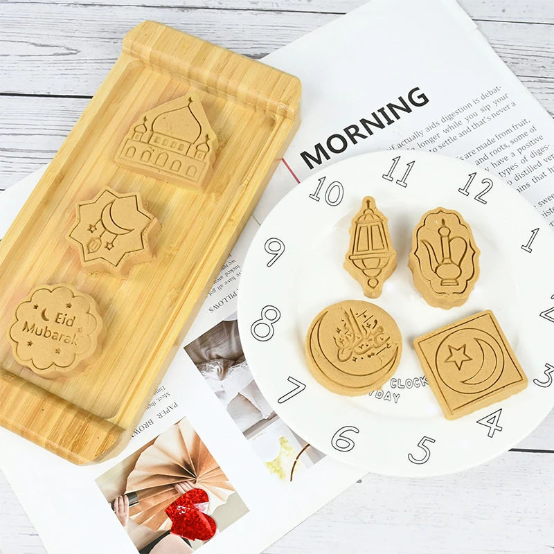 8pcs/set Eid Al Fitr Cookies Molds Biscuits Cutters DIY Baking Craft Ramadan Kitchen Tool Dessert Mould Islam Muslim Party Decor