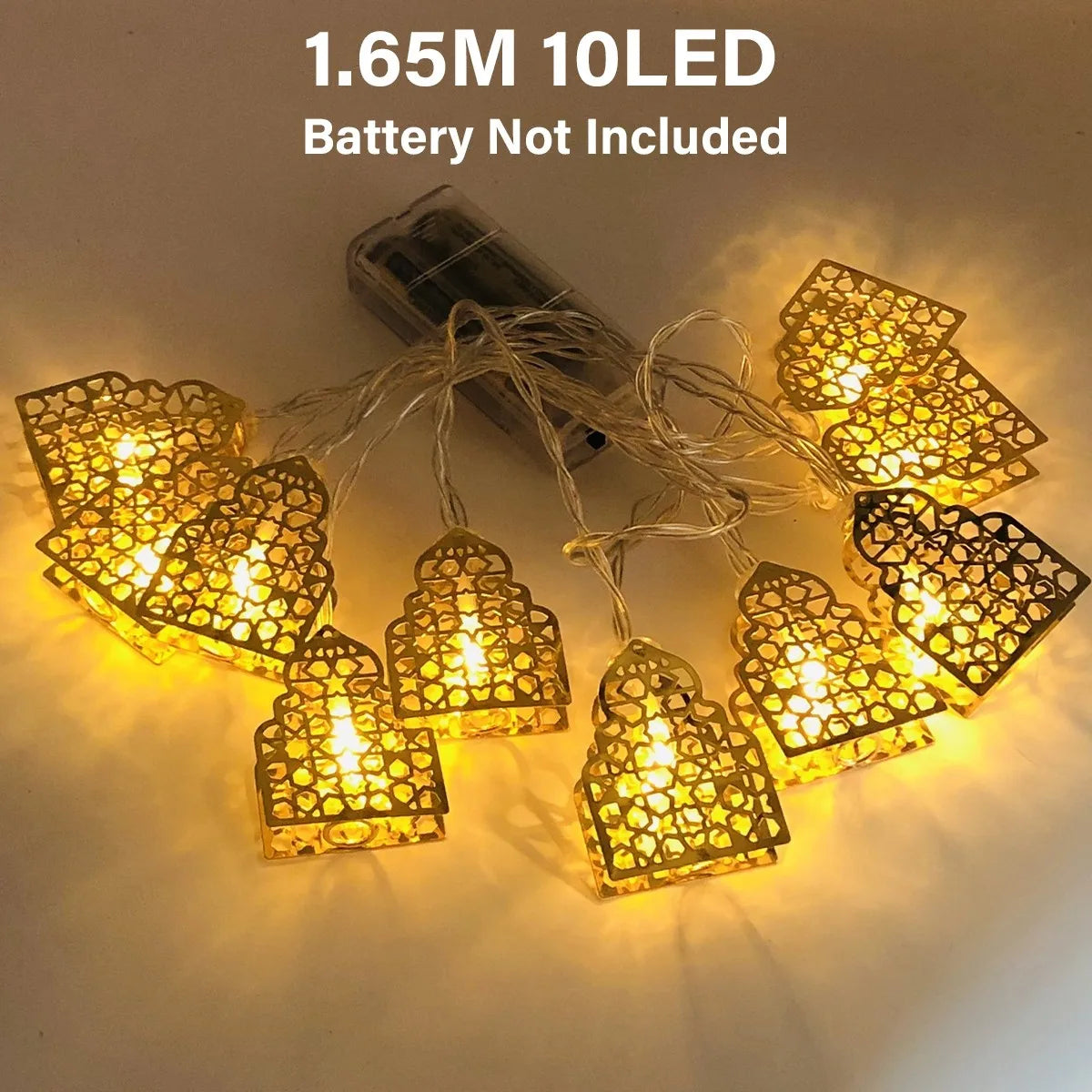 Eid Mubarak Moon Star Light String Ramadan Decoration 2025 for Home Muslim Islam Party Decor Ramadan Garland Light Al-Fitr Gifts