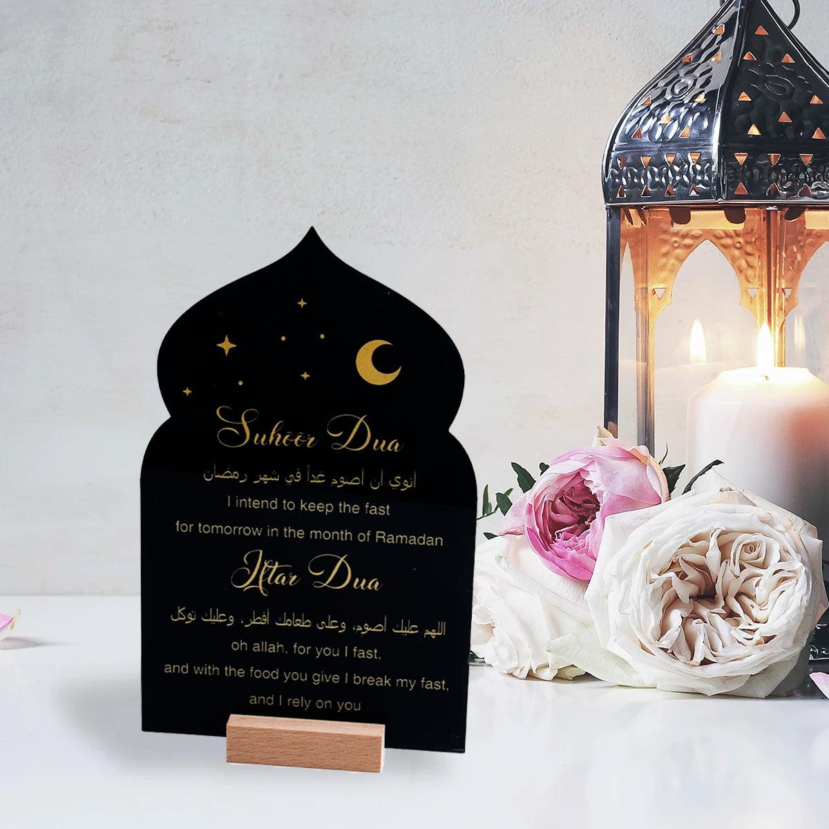 2025 Reusable Acrylic Ramadan Calendar Board with Wooden base Pen Eid Advent Day Table Ornaments Islam Muslim Eid Al-Fitr gift