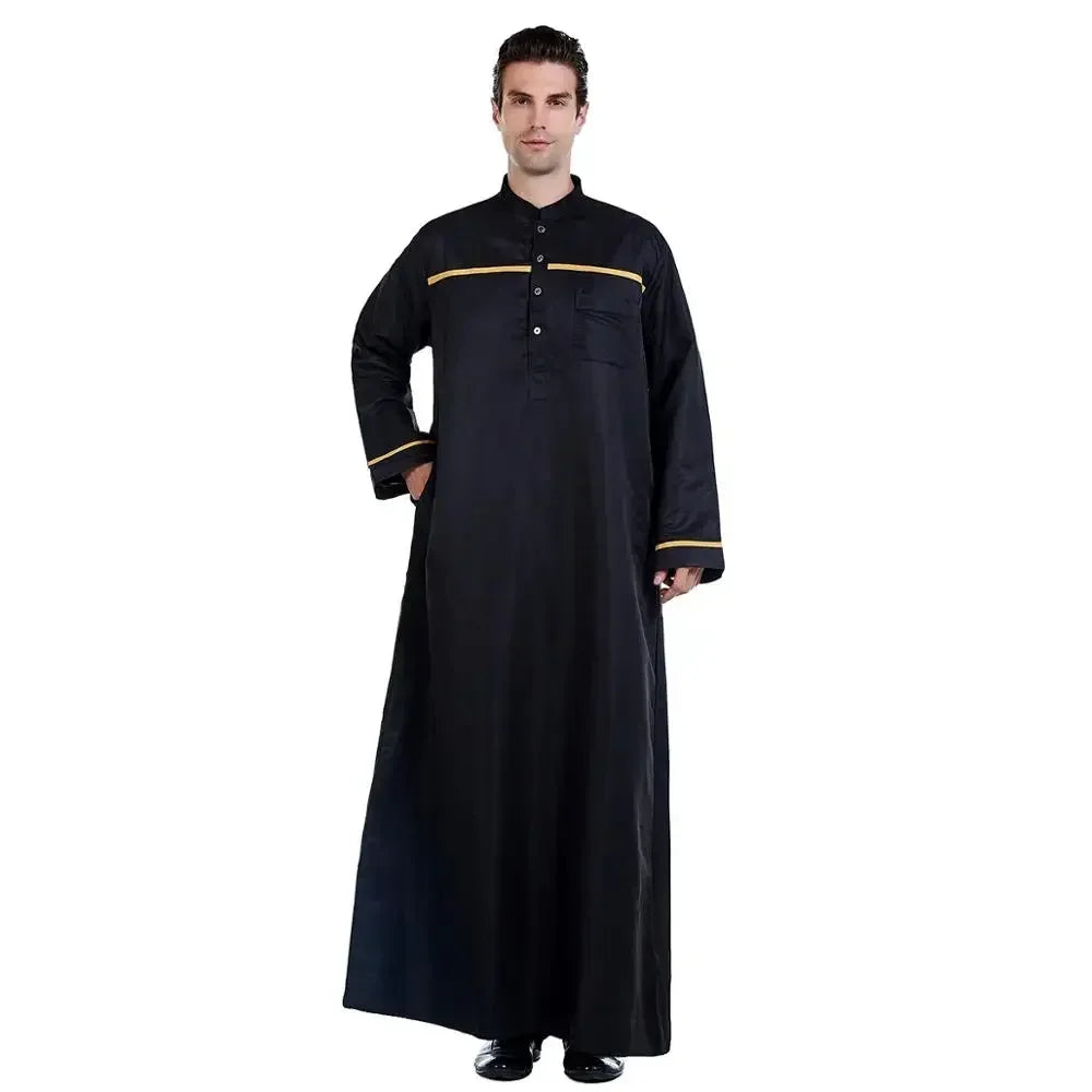 Ramadan Muslim Men Jubba Thobe Long Dress Islamic 2025 Eid Prayer Abaya Robe Saudi Arabia Djellaba Kaftan Dubai Worship Service