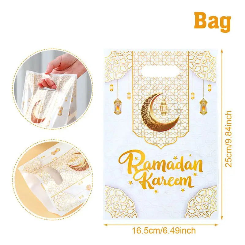 Eid Mubarak Handbag Candy Gift Bags Packaging Bag Ramadan Kareem Decor For Home 2025 Ramadan Muslim Islamic Party Decor Supplies