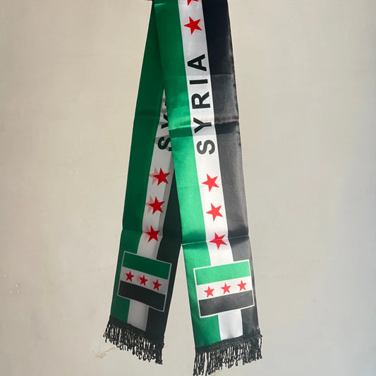 YIXIN Syria Scarf 14X135cm The Syrian Arab Republic Syrian three Star Scarf Banner For event decoration