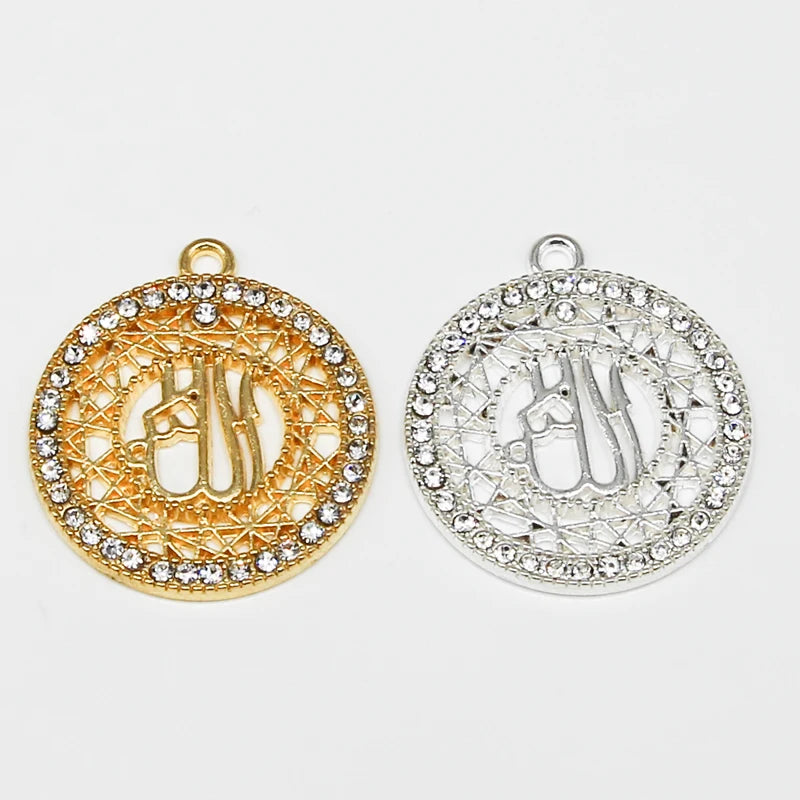 6pcs Arabian Lady Golden Muslim Islamic God Allah Charm Pendant Necklace Accessories Jewelry Ramadan DIY Gift