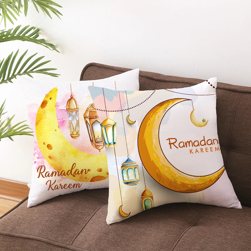 EID Mubarak Decor Cushion Cover Aid Ramadan Decorations 2024 Islamic Muslim Decor Ramadan Kareem EID Al Adha Ramada Pillowcase